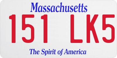MA license plate 151LK5