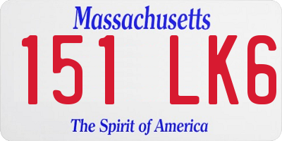 MA license plate 151LK6