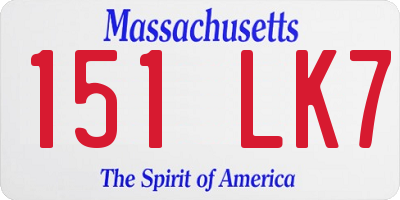 MA license plate 151LK7