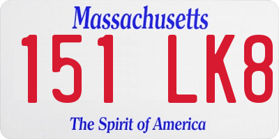 MA license plate 151LK8