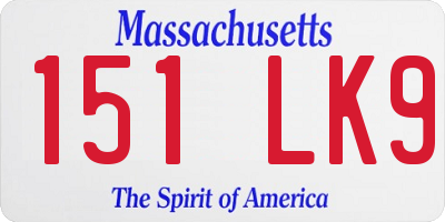 MA license plate 151LK9