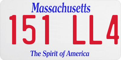 MA license plate 151LL4