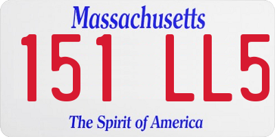 MA license plate 151LL5
