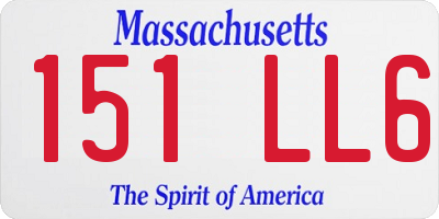 MA license plate 151LL6