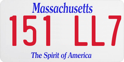 MA license plate 151LL7