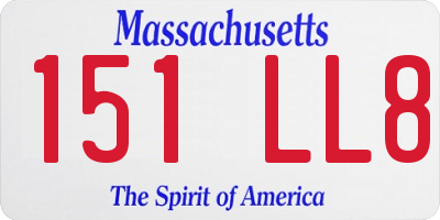 MA license plate 151LL8