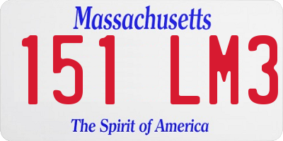 MA license plate 151LM3