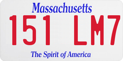 MA license plate 151LM7