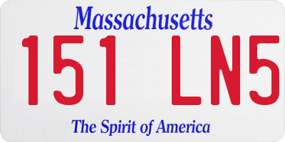 MA license plate 151LN5