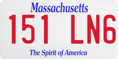MA license plate 151LN6