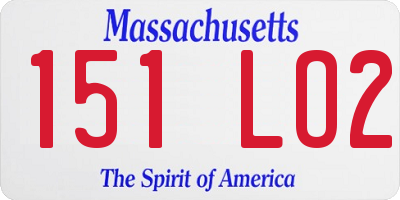 MA license plate 151LO2