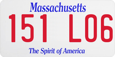 MA license plate 151LO6
