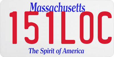 MA license plate 151LOC