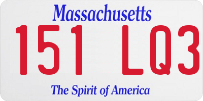MA license plate 151LQ3