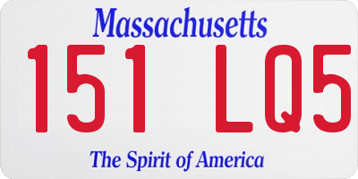 MA license plate 151LQ5