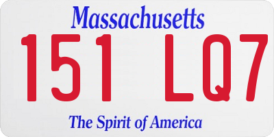 MA license plate 151LQ7