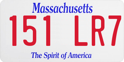 MA license plate 151LR7