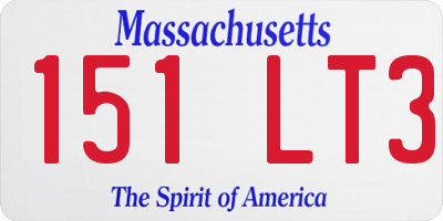 MA license plate 151LT3
