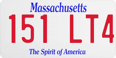 MA license plate 151LT4