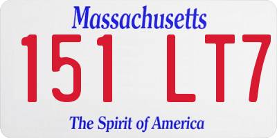 MA license plate 151LT7
