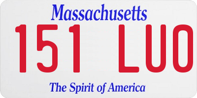 MA license plate 151LU0