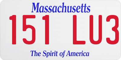 MA license plate 151LU3