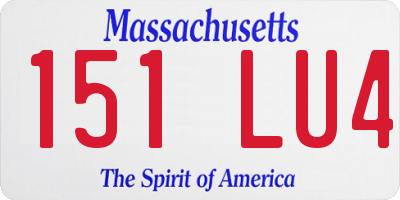 MA license plate 151LU4