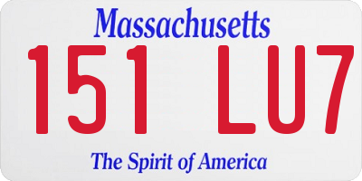 MA license plate 151LU7