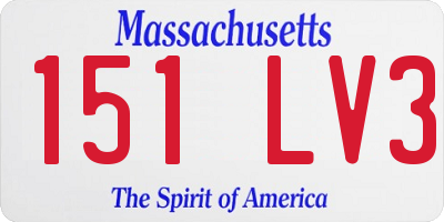 MA license plate 151LV3