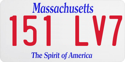 MA license plate 151LV7