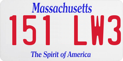 MA license plate 151LW3