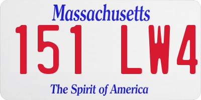 MA license plate 151LW4