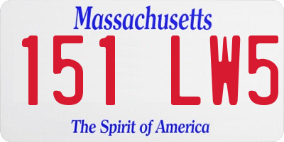 MA license plate 151LW5