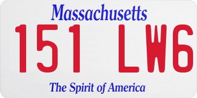 MA license plate 151LW6