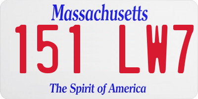 MA license plate 151LW7