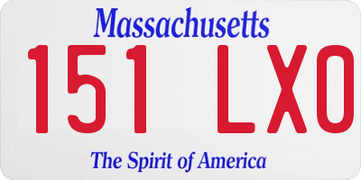 MA license plate 151LX0