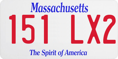 MA license plate 151LX2