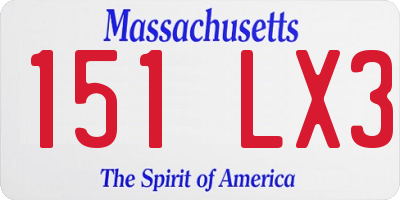MA license plate 151LX3