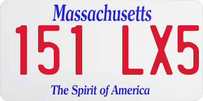 MA license plate 151LX5
