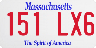MA license plate 151LX6