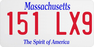 MA license plate 151LX9