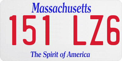 MA license plate 151LZ6