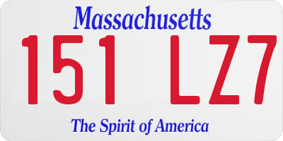 MA license plate 151LZ7