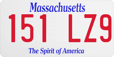 MA license plate 151LZ9
