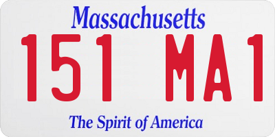 MA license plate 151MA1