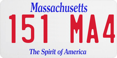 MA license plate 151MA4