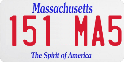 MA license plate 151MA5