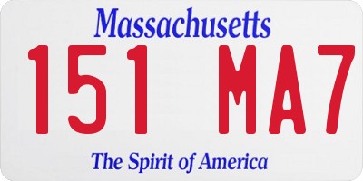 MA license plate 151MA7