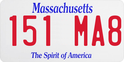 MA license plate 151MA8