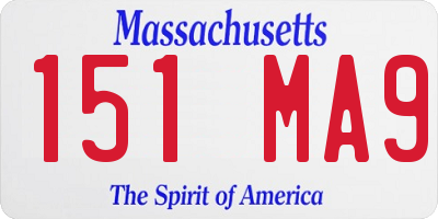 MA license plate 151MA9